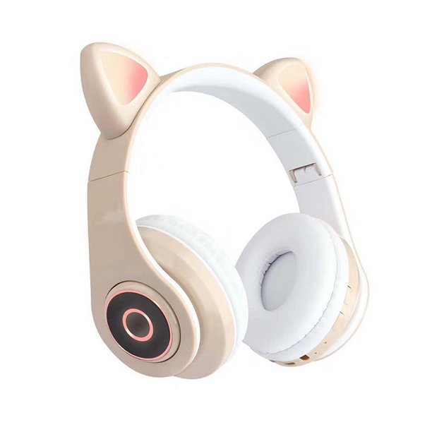 Bluetooth Wireless Cute Cat LED Foldable HeadPHONE Headset with Built